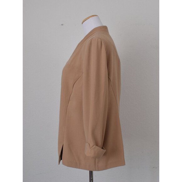 Vintage 00s Tan Polyester Lighweight Jacket size 18 - Picture 2 of 10